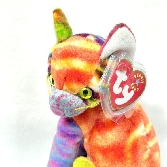 Ty Beanie Baby Kaleidoscope Cat Plush Multicolor Collectible Plush Cat All Tags - Picture 5 of 12